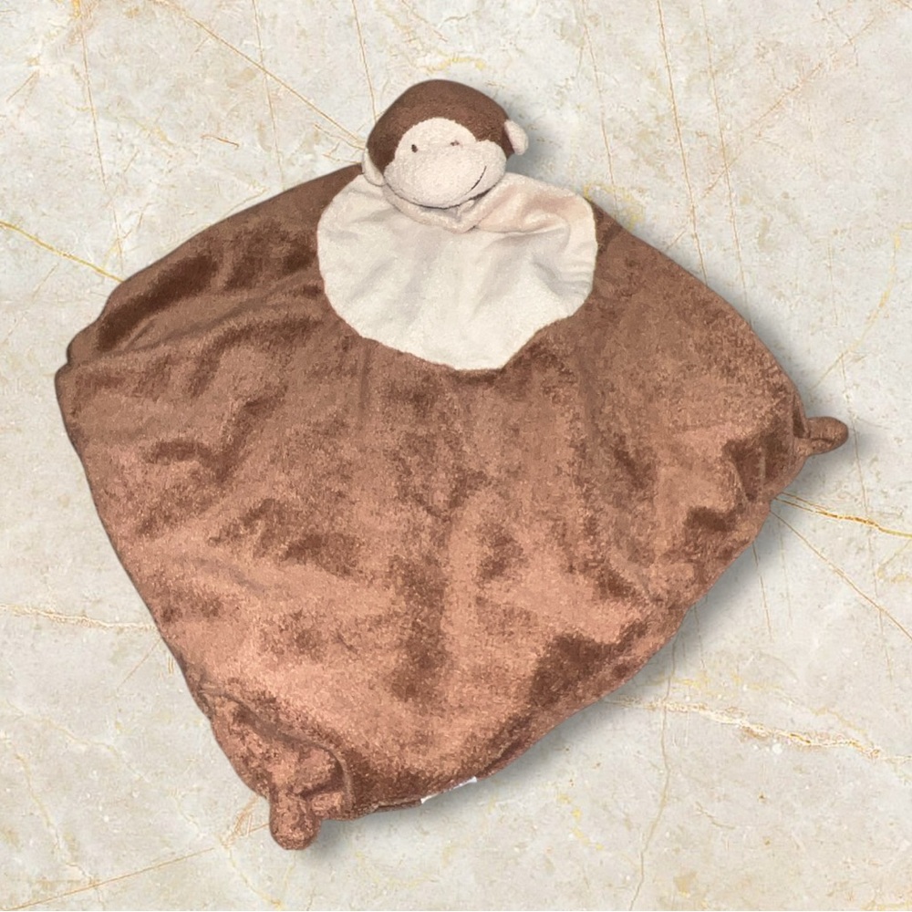 Angel Dear Tan Brown Plush Monkey Baby  Lovey Security Blanket
